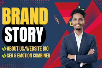 write your brand story, about us page, and mission vision statements