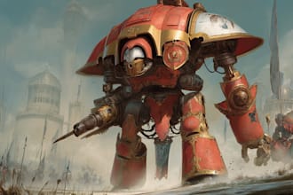 create an detailed warhammer illustration, paint warhammer