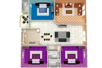 create realistic 3d floor plan layout for home or apartment
