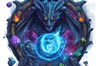 design unique fantasy character logo