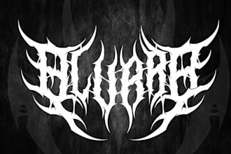 design a heavy doom metal logo with gothic vibes