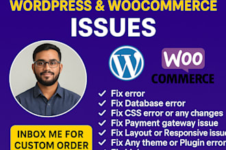 fix any wordpress woocommerce error or issue