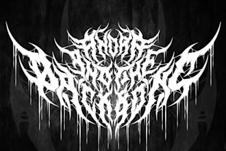 hand draw a blackened death metal logo design