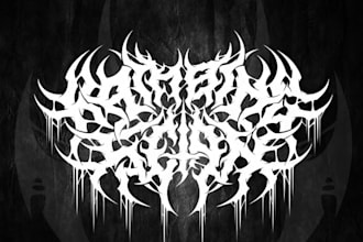 create an evil thrash metal band logo with edge