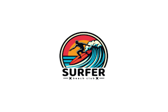 make a stylish surfing logo for surf shops and brands