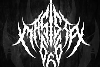 hand draw a creepy death metal logo for merch
