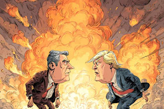 create a political cartoon or editorial illustration