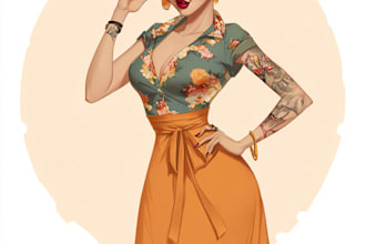 create a pin up girl and pin up girl illustration