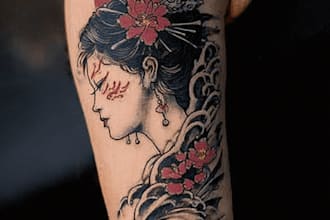 custom a oriental japanese tattoo design