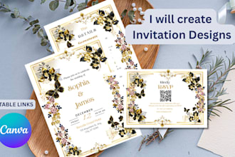 create wedding invitation design on canva for etsy