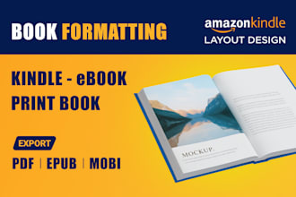 do book formatting, kindle ebook formatting, book layout design