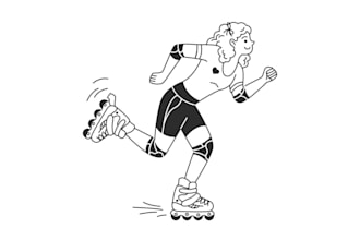 design high quality retro roller skate logo within 12 hours