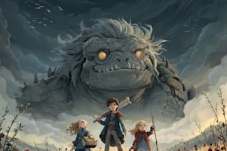 illustrate fantasy and children book cover design