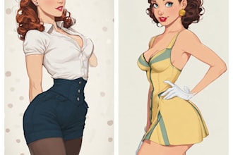 make a awesome pin up girl and pin up girl illustration