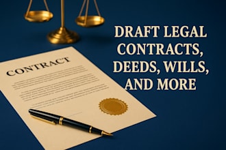 draft contract deed document, lease, wills, promissory note and title deeds
