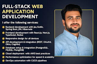 develop full stack web applications with java, springboot, react, and AWS cloud