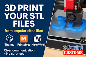 3d print your stl file from meshy ai, makerworld, thingiverse, printables thangs