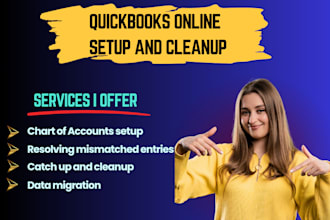 quickbooks bookkeeper for account setup and cleanup