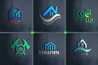 design stunning real estate and home construction logo