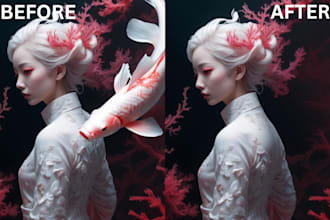 professionally remove background and retouch image