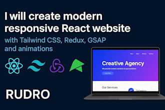 create modern responsive react website with tailwind CSS