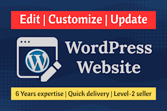 edit wordpress website and wordpress customization by expert