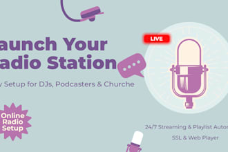create a 24 7 online radio station with playlist automation