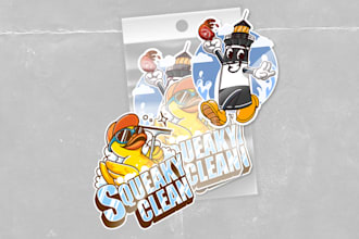 make unique sticker design and creative illustrations