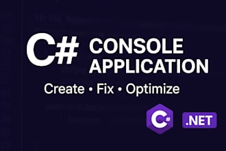 create c sharp, java, or dot net console applications with clean, optimized code