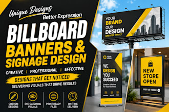 design modern billboard, signage, street sign, large banner