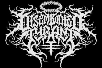 make a dark and sharp black metal logo
