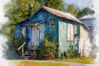 create house and building photo into watercolor art