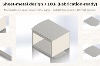 create sheet metal design and dxf flat pattern for fabrication