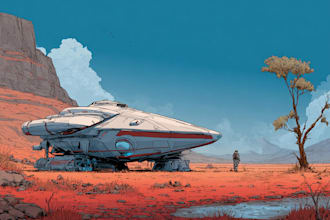 make fantasy sci fi character design or sci fi illustrations