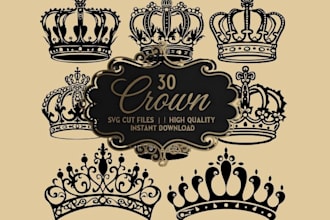 create creative jewelry, crown, signature logo design