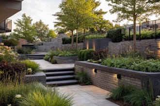 design backyard, garden, patio, pool, landscape