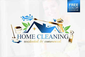 design modern house cleaning, streetwear logo for you