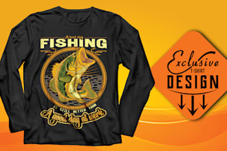 do hunting and fishing  outdoor and camping t shirt design