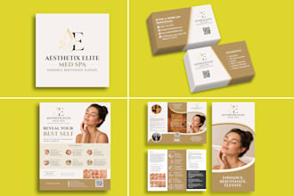 hair restoration med spa aesthetic cosmetic surgery flyer brochure logo design