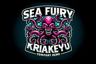 sea fury kraken octopus mascot logo for your business