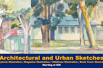 hand draw architecture and urban design sketches