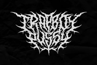 hand draw a chaotic and brutal death metal logo