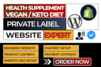 design private label health supplements organic vitamins keto wellness website