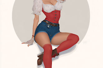 create an pin up girl and pin up girl