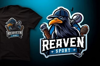 design awesome raven sport mascot logo within 1 day