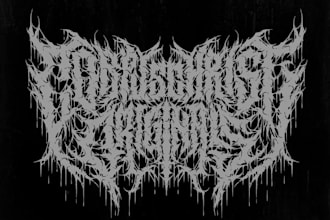 do hand draw a death metal logo with texture