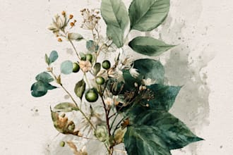 draw realistic botanical watercolor illustration