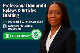 draft nonprofit bylaws and articles of incorporation for 501c3 proposal approval