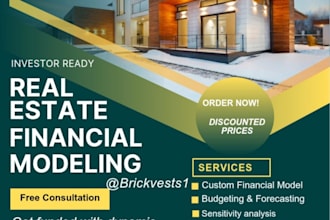 real estate excel financial model, forecasting, projections
