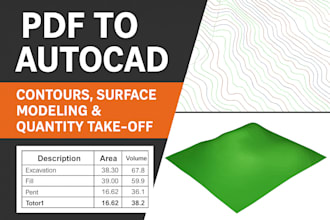 do PDF to autocad conversion and contour surface